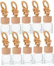 MAGICLULU 10Pcs Car Air Freshener Hanging Perfume Bottles Transparent Essential Oil Diffuser Glass Bottles for Home Car Unique Present Option for Refreshing Air