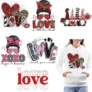 Valentines Day Iron on Transfer Stickers T Shirt 6Pcs Decals Heat Transfer