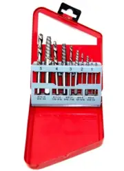 10 pcs Screw Extractor Left Hand Drill Bit Set Easy Out Broken Bolt Remover