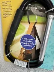 Nuby On The Go HANDY HOOK Black Aluminum GREAT FOR STROLLERS OR CARTS Clip NEW