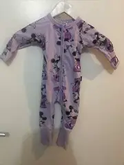 bonds x disney zip wondersuit minnie mouse purple sz 00 bnwt (acc270