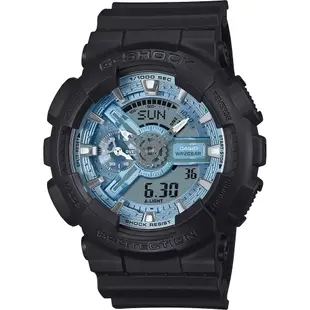 CASIO 卡西歐 G-SHOCK 冰藍色雙顯運動手錶 GA-110CD-1A2