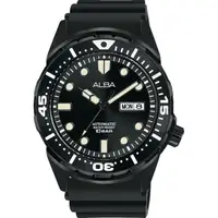 在飛比找momo購物網優惠-【ALBA】雅柏 東京潛水風格機械錶-黑膠帶/42.4mm(