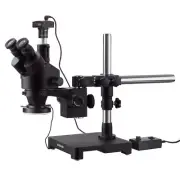 AmScope 7X-90X Trinocular Stereo Zoom Microscope + Boom + LED Light + 5MP Camera