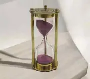 Brass Sand Timer Glass Clock Office Desk Vintage Hourglass Maritime Timer Decor