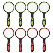 8 Pack 10X Handheld Magnifying Glass Reading Magnifier for Seniors and Kids, 50mm Magnifying Lens w blackgreenorange