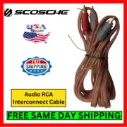 Scosche Audio RCA Cable Interconnect Connector Gold Plated 12ft Clear Color Kit