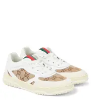 [Gucci Kids] Gucci Kids GG canvas leather-trimmed sneakers UK 9 multicoloured