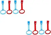Abaodam 2sets Crib Pull Ring Learning Standing Crib Hanging Ring for Newborn Toddler 4pcs*2