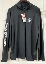 Snap-On Tools Shirt Mens L Black Performance Pullover Quarter Zip Stretch NWT