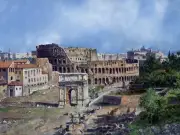 COLOSSEUM ROME by A. Brandeis Coliseum ruin Tile Mural Backsplash Marble Ceramic