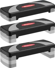 METEOR Aerobic Steps: Exercise Step Platform, Adjustable Stepper for Home & G...