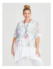 [Taking Shape] Fleur Pointelle Knit Over Top in Multi