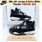 Nike Air Jordan 4 Retro White Thunder FQ8138-001 US Men's Size