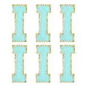 Chenille Letter Patches 2.2" Letter I Embroidered Patch (Blue, Pack of 6)