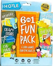 Hoyle 6 in 1 Fun Pack - Kids Card Games - Ages 3 & Up - Memory, Go Fish, Crazy Eights, Old Maid, Matching, Slap Jack