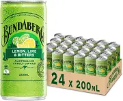 Bundaberg Lemon, Lime and Bitters Mini Cans - 24 Pack AU NEW FREE SHIPPING