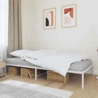 vidaXL Metal Bed Frame without Mattress White 107x203 cm King Single 2BB