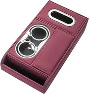 Car Armrests Car Armrest Cushion with Cup Holder Tissue Box Storage Box Auto Center Console Armrest Height Pad Cover Console Armrest(Red)