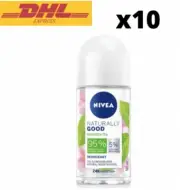 NIVEA Deodorant Naturally Good Bio GREEN TEA Roll-On 50ml x10