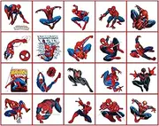MKUCCD 40Pcs Temporary Tattoos for Kids, Kids Blue Birthday Party Supplies，Children's Temporary Tattoo Toys, DIY Sticker Arts, Birthday Party Supplies Decorations Party Favors (Spider Man Black)