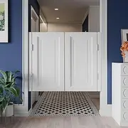Western Style Cafe Swinging Doors with Auto Close Gravity Pivot Hinges Heavy Duty Wooden Half Waist Partition Doors for Kitchen Bar (Size:W115cmxH90cmColor:A)