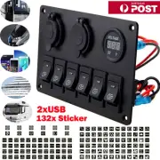 6 Gang 12V Switch Panel Control Dual USB ON-OFF Toggle for Car Boat Truck Marine (for: Subaru)