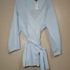 Lane Bryant Top 28 Gingham Plaid Wrap Cottage Core Corp Office Nursing Friendly