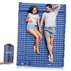 Double Sleeping Pad for Camping, 4" Ultra-Thick Self Inflating Full Blue
