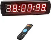 28.5In LED Clock for Marathon/Training/Climbing/Timing, HH:MM:SS 6 Digits Display, Stopwatch, 12/24 Hours, Shelf Or Wall Mount