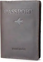 [AGBIADD] Passport Holder & Travel Wallet with RFID Protection – Premium Leather Organizer, Coffee, Classic Travel