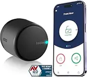 tedee Go Smart Lock Black, Bluetooth Electronic Door Lock with Automatic Lock and App, AV-Test Certified