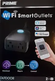 Outdoor Outlet Double. Smart WIFI Alexa, Siri, Hey Google. Christmas Lights, Etc