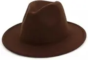 [Tomgfashion] Unisex Fedora Hat, Chocolate, One Size, Chocolate, One Size
