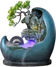 Tabletop Water Fountain Tabletop Water Fountain in Artificial Bonsai Design Indoor Waterfalls Fountains Decorative Feng Shui Tabletop Fountain with Automatic Pump Best Home Gifts for Friends or Family