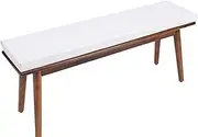 Bench Cushion Waterproof, Bench Cushions for Outdoor Furniture 42x18x2 inch,High-Density Bench Pad with Anti-Slip Bottom，Patio Porch Swing Replacement Seat Pad with Ties(White,70x35x5cm)