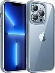 JETech Case for iPhone 13 Pro Max 6.7-Inch, Shockproof Phone Bumper Cover, Solid Color Matte TPU Frame, Anti-Scratch Clear Back (Sierra Blue)