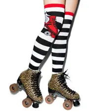 [Sourpuss Clothing] Over The Knee Flying Rollerskate Socks