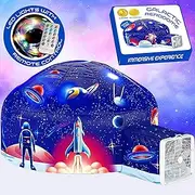 W&O Galactic Aerodome LED Light Air Tent Fort - Inflatable Space Tent for Kids 1-3, Boys & Girls - Indoor Play Tent