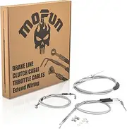 Mofun Non-ABS Front Brake Line & Clutch Cable & Throttle and Idle Cable Kit Compatible with Harley Sportster XL883N/L XL 1200NS/ C 2014-2021, Fit 16"-18" Handlebar Chrome