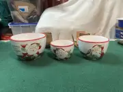 Fitz and Floyd Nesting Bowls Set of 3 Making Spirits Bright Santa Clause Bowls