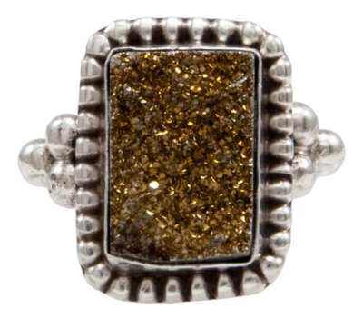 Navajo Native American Druzy Ring Size 8 1/4 by Ella Cowboy SKU232085