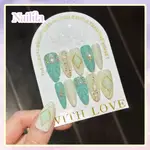 NAILBOX MH004 高品質設計指甲美人魚貝殼白色綠色閃光閃光圓形 - NAILIT