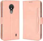 Cover Compatible with Nokia C21,Compatible with Nokia C21 TA-1356 TA-1352 [Dual Card Slot][Flip Stand][Phone Case][Magnetic Clasp] Wallet Pink
