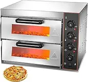 3000W Double-Layer Electric Pizza Oven,40L Commercial Pizza Maker,16" Multipurpose Toaster Bake Broiler with Pizza Stone and Timer,Drawer Toaster Oven,for Restaurant Home Use