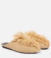 [Jil Sander] Jil Sander Fringed raffia mules AU 7.5 neutrals