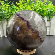 1385g Natural Fluorite Quartz Sphere Crystal Energy Ball Reiki Healing Gem