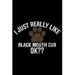 I JUST REALLY LIKE BLACK MOUTH CUR OK?: COOL BLACK MOUTH CUR DOG JOURNAL NOTEBOOK - BLACK MOUTH CUR PUPPY LOVER GIFTS - FUNNY BLACK MOUTH CUR DOG NOTE