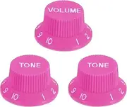 uxcell 3pcs Metric Top Hat Bell Knobs, 1 Volume 2 Tone Control Guitar Knobs Set for Electric Guitar Bass Split Shaft Pots, Purple White