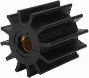 Water Pump Impeller 12 Blade Type 5 Double Flat Drive Replacement for Jabsco Caterpillar Cummins Detroit Marine Grade Neoprene Brass 3.5in Width 3.75in Diameter 1in Shaft Diameter
